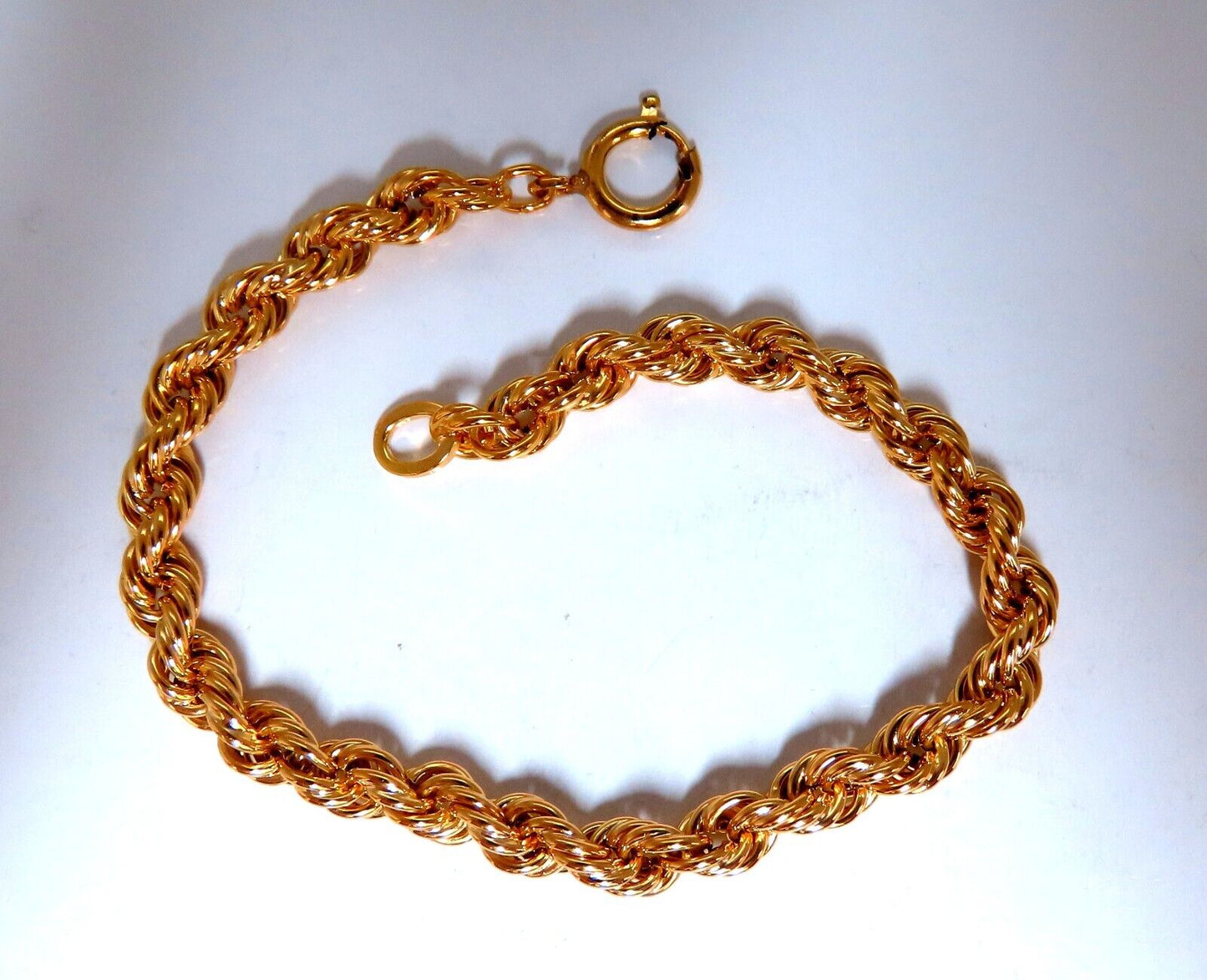 Rope Chain Twist Bracelet 5.3mm 7 inch 14kt