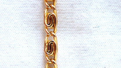 Vintage Paper Mini Clip Link 14kt Gold Bracelet 7 inch
