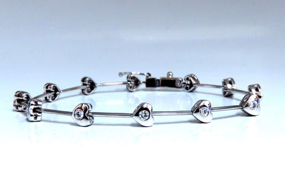 .80ct Natural Diamonds Heart Link Bracelet 14kt