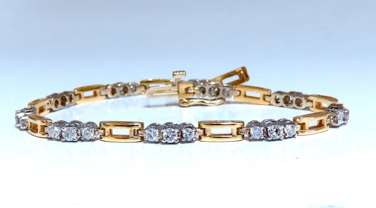 1.20ct Natural Diamonds Bracelet 14kt Bar & Cluster
