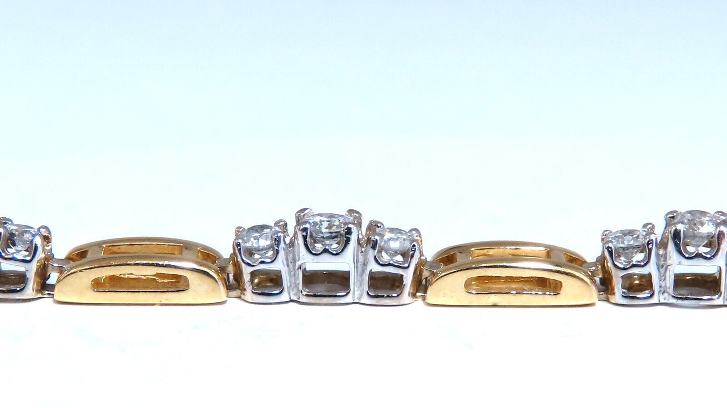 1.20ct Natural Diamonds Bracelet 14kt Bar & Cluster