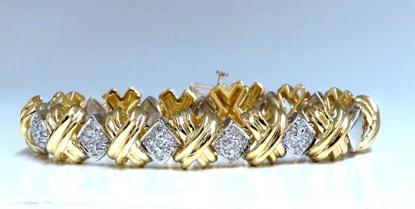 .86ct Natural Diamonds Bracelet 14kt Gold X link