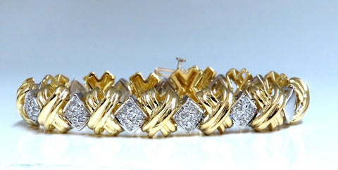 .86ct Natural Diamonds Bracelet 14kt Gold X link