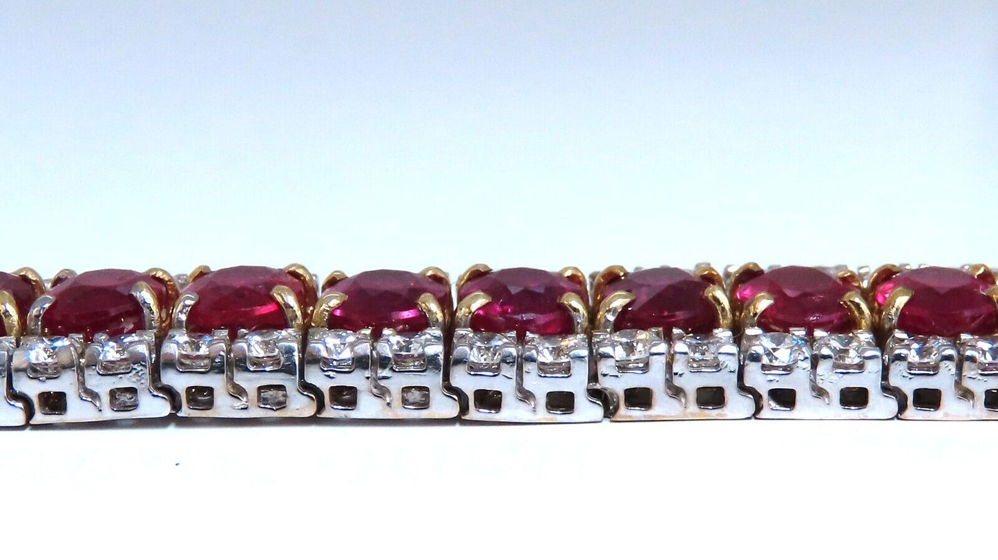 54.78ct Natural Ruby Diamonds Tennis Bracelet 14kt