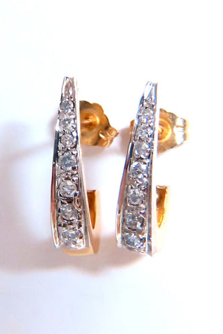 .20ct Natural Diamond Earrings 14kt Gold Semi Hoop