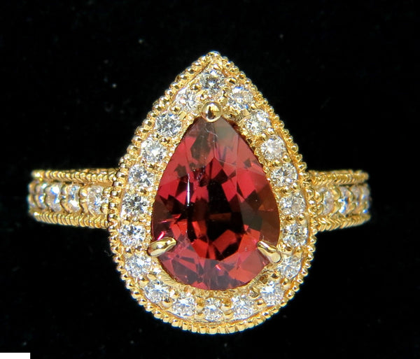 NATURAL 4.50CT PINK TOURMALINE DIAMOND RING HALO A+ LUSTER VS PRIME 14KT
