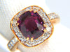5.54CT NATURAL NO HEAT RED PURPLE SPINEL DIAMONDS RING 18KT UNHEATED