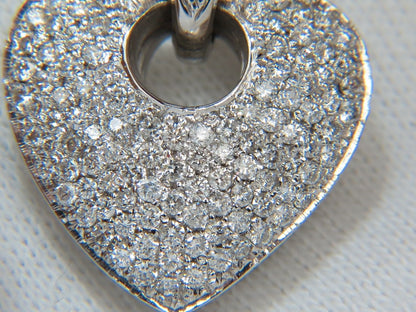 1.85CT NATURAL DIAMONDS MODIFIED MOD DANGLE HEART PENDANT BEAD SET 18KT VS