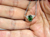3.26CT ENHANCED FANCY COLOR GREEN DIAMOND NECKLACE SIDE TRILLIANTS 14KT
