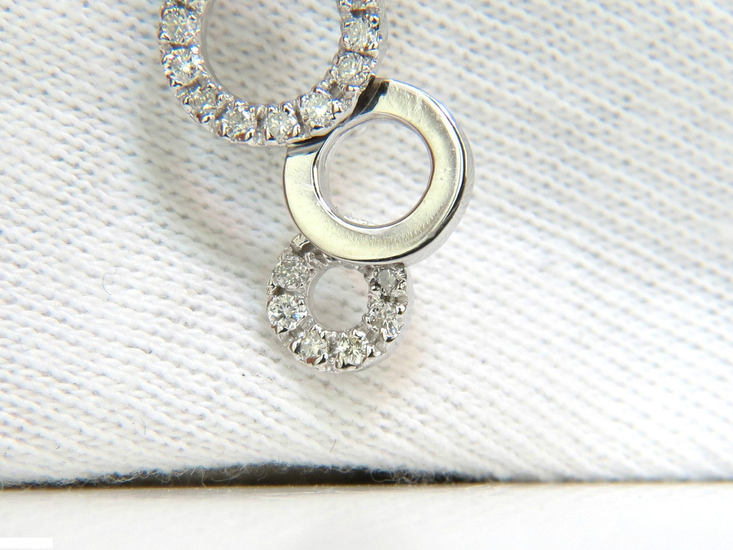 .60CT CIRCLE DANGLES BUBBLES NATURAL DIAMONDS PENDANT F/VS 14KT