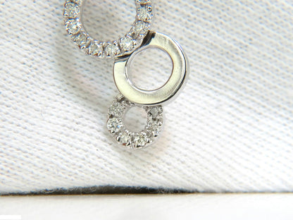 .60CT CIRCLE DANGLES BUBBLES NATURAL DIAMONDS PENDANT F/VS 14KT