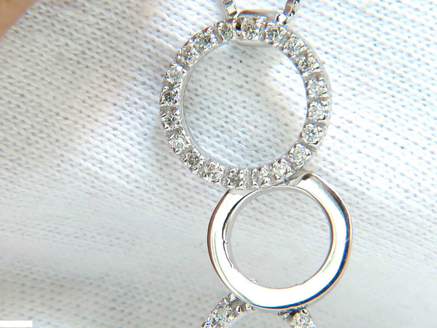 .60CT CIRCLE DANGLES BUBBLES NATURAL DIAMONDS PENDANT F/VS 14KT