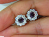 14KT 3.36CT NATURAL PURPLE SPINEL DIAMOND CLUSTER EARRINGS & OMEGA