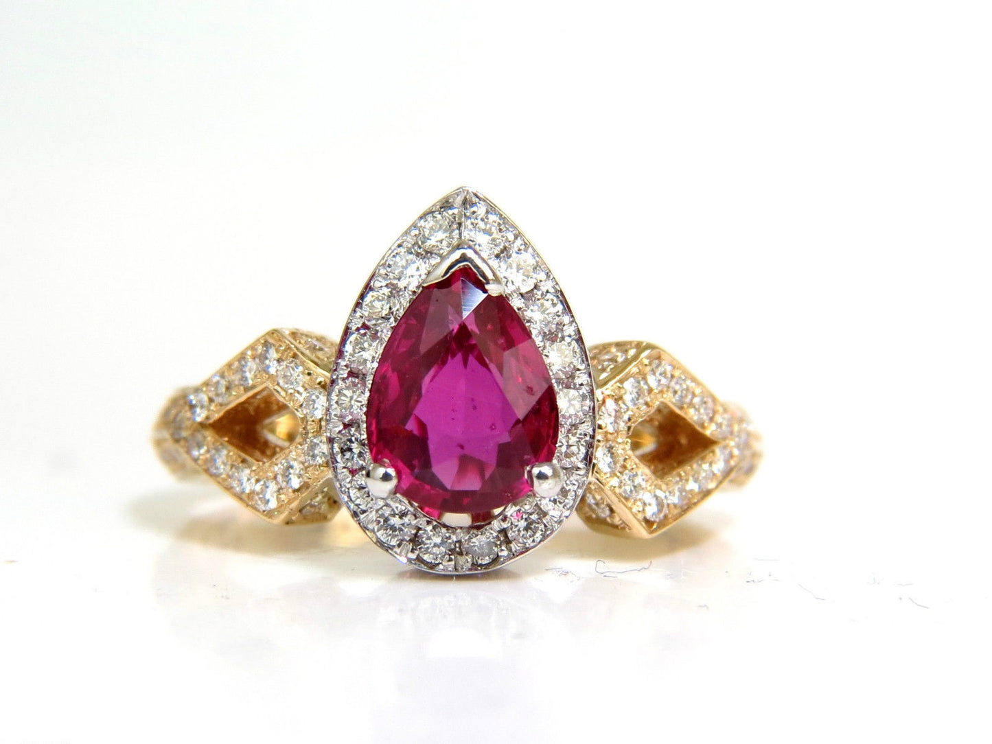 GIA NO HEAT 2.40CT NATURAL RUBY DIAMOND RING CLASSIC SET UNHEATED BLOOD