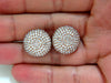 5.50CT DIAMONDS CLUSTER DOMED BEAD SET BUTTON PUFFED CLIP EARRINGS G/VS