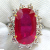 17.90CT HUGE  ENHANCED RUBY DIAMOND RING 14KT DIANA DECO A++