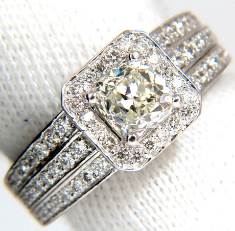 GIA 2.22ct NATURAL CUSHION CUT DIAMONDS RING 14KT K/Si RAISED SQUARE