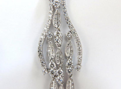 6.00ct natural diamonds modern dangle petal chandelier earrings 18kt Ref 12321