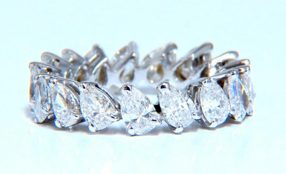 5ct Natural Diamonds Pear Shape Eternity Band 14kt Gold Ref 12327