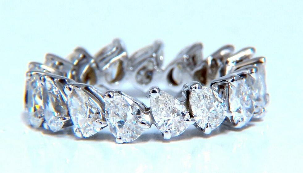 5ct Natural Diamonds Pear Shape Eternity Band 14kt Gold Ref 12327