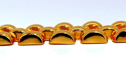 14kt Gold Panther Form Wide Link Gold Bracelet 37.8gm Ref 12338