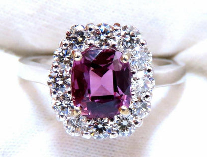 2.26ct GIA Certified Natural Purple Pink Sapphire Diamonds Ring 14kt Gold #12339