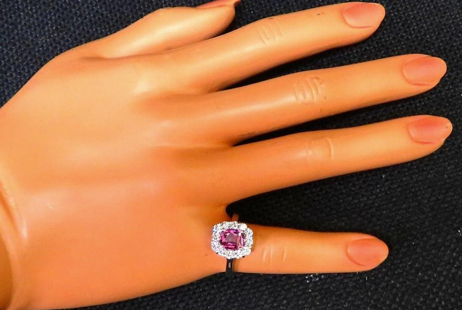 2.26ct GIA Certified Natural Purple Pink Sapphire Diamonds Ring 14kt Gold #12339