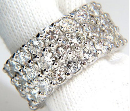 10.00ct Three Rowed, Sharing prong natural round diamonds eternity band