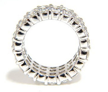 10.00ct Three Rowed, Sharing prong natural round diamonds eternity band