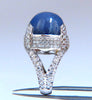 GIA Certified 49.73ct No Heat Color Change Star Sapphire Diamonds Ring 18kt