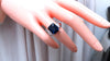 Emerald Cut Lab Sapphire Diamonds Ring 14kt Gold Ref 12295