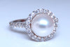 Natural 9mm South Sea Pearl Diamonds Ring .76ct 14kt Gold Ref 12293