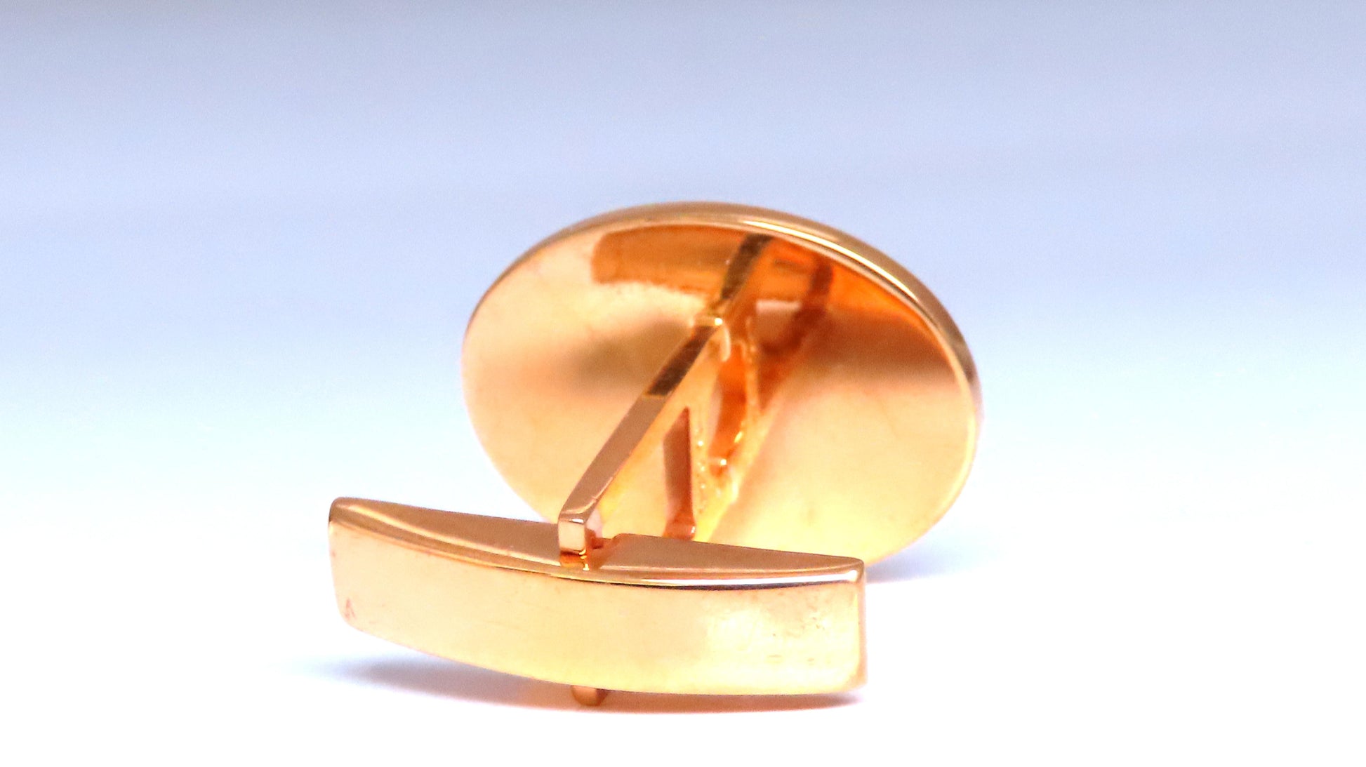 Sunburst Graver Etch Oval Cufflinks 14kt Gold 12367