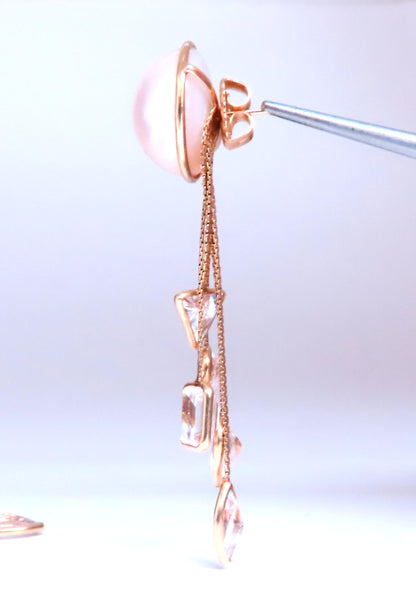 18mm Mabe Pearl Dangle CZ 14kt gold earrings Cosmopolitan Edit 12385
