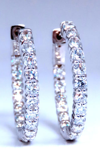 2.22ct Natural Round Diamonds Hoop Earrings 14kt Gold 12382
