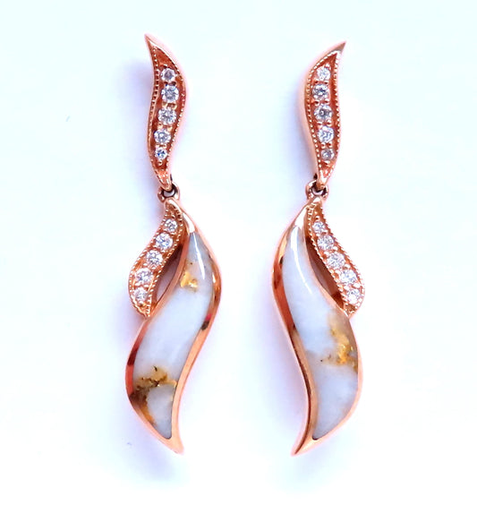Kabana Dangle Diamond Earrings 14kt Gold 12376