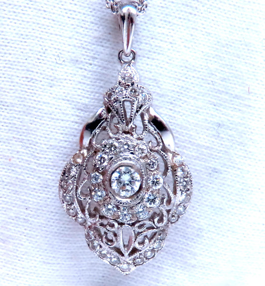 Edwardian Style Diamond Pendant 14kt Gold 12393