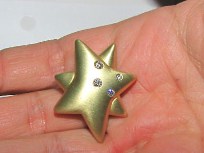UNKOWN DESIGNER 18KT .50CT DIAMONDS STAR CLIP EARRINGS HEAVY