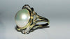 ESTATE DIAMONDS MABE PEARL COCKTAIL RING 14KT