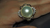 ESTATE DIAMONDS MABE PEARL COCKTAIL RING 14KT
