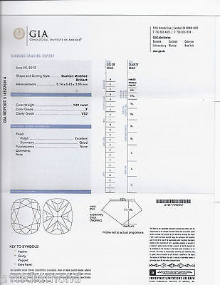 GIA 2.41CT F/VS CUSHION BRILLIANT DIAMOND BAGUETTE PLATINUM RING