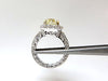GIA 5.52CT CUSHION NATURAL FANCY YELLOW DIAMOND CLUSTER HALO RING VVS1